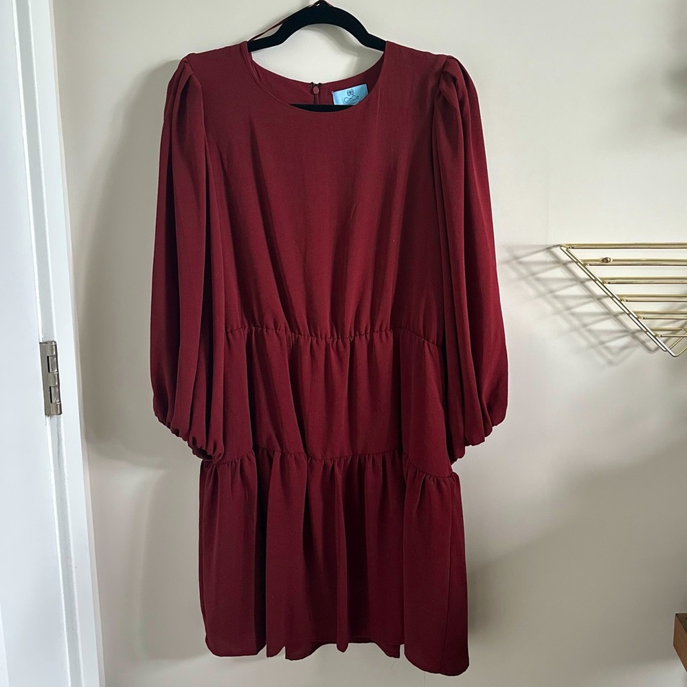 Elegant Burgundy Dress
